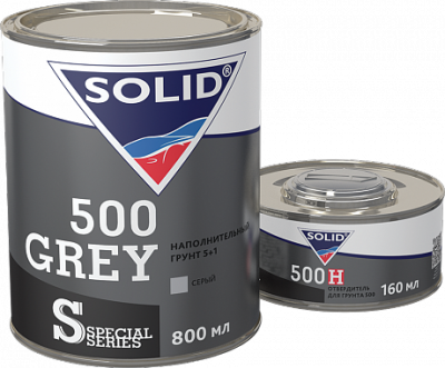 Грунт 500 SOLID GREY 5+1 серый 0,8л +отвердитель 0,16л фото в интернет магазине Новакрас.ру